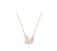 (Pink swan) gradient blue red pink white black swan necklace female using strange element crystal smart collarbone chain
