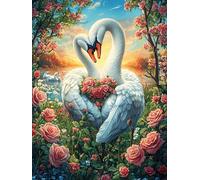 Pink Swan Lake 1000 Piece Jigsaw Puzzle Wild Animals Fantasy Animal For Men Educational Decompression Adults Anxiety Memory Care Mothers Valentines Gift Sturdy Paperboard 1000 PCS