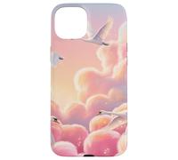 Pink Swan Sky Aesthetic Dreamy Cloud Elegant Design Case for iPhone 15 Plus