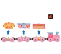 Pink Sweet Cake Train Wooden Railway Train compatible with Brio + others