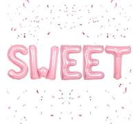 Pink SWEET Letter Balloons,40 Inch Letter SWEET Foil Balloon Light Pink Helium Alphabet Balloons for Girl Women Birthday Anniversary Party Decorations