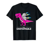 Pink T-Rex Jetpack Unstoppable Dino Rocket T-Shirt
