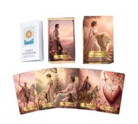 Pink Tarot Cards Deck, 78 Pieces Portable Classic Oracle Board Game, Dream Guide Fortune Telling Version, for Family, Friends, Meditation, Travel, Love