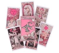 Pink Tarot For Beginners, Complete 78-Card Deck, Waite Style in Faded Pink, 6x11 cm Cards with Storage Box, Traditional Mystical Design