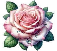 Pink Tea Rose Vinyl Decal Stickers, Cover Marks, Flower Decor, 20cm 7cm