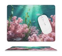 Pink Teal Mouse Pad Non-Slip Mouse Mat Smooth Soft-Touch Desk Pad Ergonomic Desk Mat for Pain Relief, Comfortable Mousepad for Computer, Laptop, Office & Home