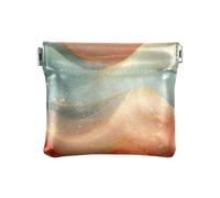 Pink Teal Purple Glistening Small Leather Coin Purse Convenient Clasp Wallet Card Holder for Girls Ladies Handbag, Unique Peach Turquoise Red, One Size, Modern