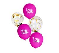 Pink Team Bride Hen Party Balloons, Pink and Gold Confetti, Helium Quality