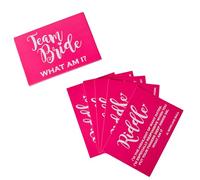 Pink Team Bride What Am I Riddle Card Game, Pink and White, 20 Cards, Hen Party