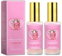 Pink Tears Body Mist, Fresh Strawberry Body Milk Mist Spray, Hydrating Lightweight, Long-Lasting Fragrance Body Mist, Refreshing Aroma, for Many Occasions, 50ML (2Pcs)