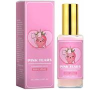 Pink Tears Body Mist, Fresh Strawberry Body Milk Mist Spray, Hydrating Lightweight, Long-Lasting Fragrance Body Mist, Refreshing Aroma, for Many Occasions, 50ML (1Pcs)