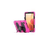 TECHGEAR G-Shock Case for Samsung Galaxy Tab A7 Lite 2021 8.7 Inch (SM-T220 / SM-T225) Hard Case, High Protection Anti-Shock with Removable Stand, Cover for Kids Schools Workmen Buildings - Pink