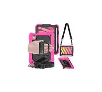 TECHGEAR UTILITY Case for iPad Mini 7/6, 8.3" - Tough Rugged HEAVY DUTY Armour Shockproof Case with 360 Rotating Stand, Hand Strap and Shoulder Strap - Pink