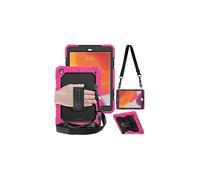 TECHGEAR Utility Case for iPad 10.2 2021/2020/2019 [9th, 8th and 7th Generation] Hard Shockproof Protective Cover with 360 Degree Swivel Stand, Shoulder Strap and Hand Grip [Pink]