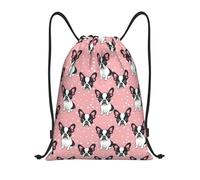 Pink Terriers Dogs Cute Women Men Drawstring Backpack Foldable Gym Sack Durable Swimming Bags For Beach Hiking Climbing