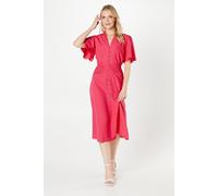 Pink Textured Woven Midi Dress Principles Pink 18