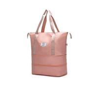 (Pink (the bottom 2 layer expansion+dry and wet separation)) Travel Bag Large -Capacity Dual Expansion Hand -In Sports Fitness Bag Student Luggage Storage Bag Dry Wet Separation Separation Separation