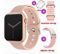 (pink, three straps) 2023 Watch 9 Smart Watch Men Body Temperature BT Call NFC Always on Display Fitness Women Series 8 Smartwatch
