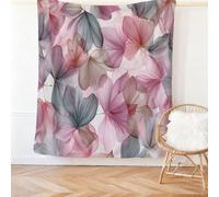 Pink Throw Blanket Gifts for Women Men, Soft Abstract Watercolor Floral print Flannel Fleece Cozy Warm Blanket for Bed Sofa Couch Camping and Travel - 127 X 152 cm