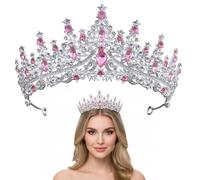 Pink Tiara, Size 16×13×6 cm, Elegant Princess Peach Crown, Silver Pink Crown for Special Occasions, Suitable For Parties, Photoshoots and Daily Wear