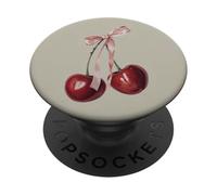 Pink Tied Ribbon Bow Coquette Red Cherry PopSockets Adhesive PopGrip