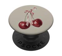Pink Tied Ribbon Bow Coquette Red Cherry PopSockets Adhesive PopGrip