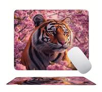 Pink Tiger Mouse Mat 32 x 26 cm Ultra Thin, with Stitched Edges Office Mouse Pad, Non-Slip Rubber Base, Waterproof & Washable, Home Desk Accessories, Aesthetic with Design Mousepad 320x260mm s0z-121