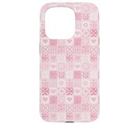 Pink Tile Majolica Martini Summer Coastal Coquette Aesthetic Case for iPhone 15 Pro