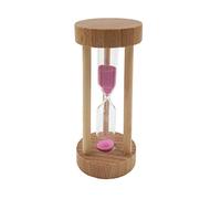 Pink Timer for Study 3 Minute Wooden Sandglass Hourglass | Glass and Wood Build, Modern Simple Look, Board Games and Workout Intervals, No Batteries Needed
