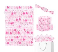 Pink Tissue Paper, 10 Sheets 50 x 70cm Heart Shape Tissue Paper for Birthday Wedding Baby Shower Mother's Day Anniversary Wrapping Gifts