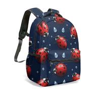 Pink to Yellow Gradient Insect Print 16 Inch Rucksack Beetle Dragonfly Patterned School Bag for Kids All Over Graphic Art Daypack (07)