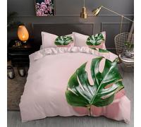 Pink Toddler Duvet Cover Set 120x150cm - Toddler Bed Duvet Cover with Pillowcase for Boys Girls Turtle Back Leaf Quilt Cover Set Breathable, Soft, Comfy, Anti-Allergic