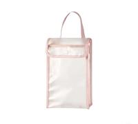 Pink Toilet Paper Storage Bag, Reusable PVC Hanging Organizer with Clear Window, Large Capacity Roll Holder for Bathroom Kitchen Office, Easy for ACCESS Bottom Load Design