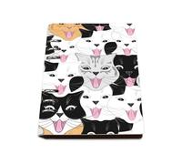 Pink Tongues Cats A5 Notebook, Pu Leather Notebooks A5, Lined Paper Notebook for School 180Pages/90Sheets, School Book for Dairy, Work Books Office, Student Essentials University Journal Diary