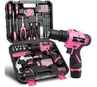 Pink Tool Kit: 151-Piece DIY Set with 12V Cordless Drill, Home Tool Kit with Drill, Electric Drills & Hand Tools for Women