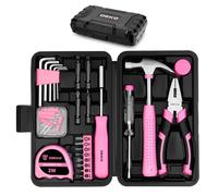 Pink Tool Kit : DEKO 56 Piece Small Mini Tool Box with Essential Hand Tools, Easy Storage for Drawer, Home DIY Tool Set Perfect as Gift