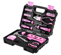 Pink Tool Kit：DEKO Tool Set, Pink Hand Tool Kit DIY for Women 42 Pieces, Ladies Tool Box Gift for Home,Office