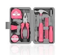 Pink Tool Kit for Women, Pliers Drill Small Set, Mini DIY Household Toolkit, Portable Home Improvement Tool Kit with Storage Box, for Repairs University, Garage, Office, School 24 PCS