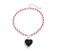 PINK TOWN Gothic Heart Pendant Necklace for Women,Vintage Beaded Choker Goth Y2k Devil Vampire Evil Eye Necklaces Punk Style Thorns Heart Necklace Halloween Victoria Mystic Witch Jewelry Accessories