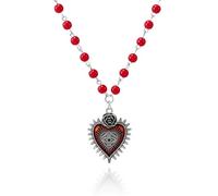 PINK TOWN Gothic Heart Pendant Necklace for Women,Vintage Beaded Choker Goth Y2k Devil Vampire Evil Eye Necklaces Punk Style Thorns Heart Necklace Halloween Victoria Mystic Witch Jewelry Accessories