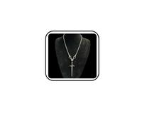 PINK TOWN Gothic Sword Pendant Necklace,Vintage Crystal Dagger Necklace Punk Style Victorian Vampire Choker Dark Mysterious Witch Bat Necklaces Halloween Jewelry for Women Men, L, Alloy Steel, No