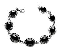 PINK TOWN Gothic Vampire Oval Gemstone Bracelet Vintage Red Black Crystal Cameo Bracelets Victorian Dark Academia Bracelet Halloween Punk Statement Bracelets for Women Fashion Jewelry Gift, L, alloy