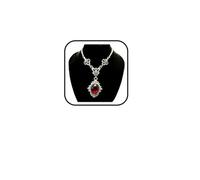 PINK TOWN Gothic Victorian Oval Gem Pendant Necklace Vintage Antique Silver Chain Dark Goth Vampire Mysterious Witch Bat Pendant Necklace Statement Jewelry for Costume Cosplay Dark Aesthetic Outfits