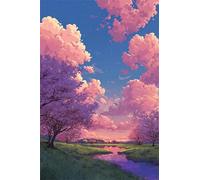 Pink Tree Cloud 100 Piece Jigsaw Puzzles For Adults, Fun Challenging & Brainteasing 100 piece Adult jigsaw puzzle, Impossible puzzles, Gift for Men/Women, Finished Size is 40x28cm