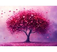 Pink Tree Jigsaw Puzzles for Adults 200 piece Impossible Puzzle Educational Games, Complete the Curiosity, Exercise of the Capacity Space Thinking, Fun Iq Smart Games, Gifts Teenage Boys 14+ Years O-6
