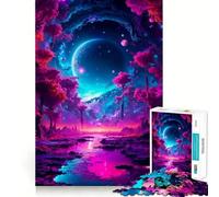 Pink Trees Jigsaw Puzzle 1000 Piece for Adults Smart Reason Toy Home Pastime Smooth Edge Art Collectible (50x75cm)