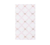 Pink Trellis Paper Party Guest Towels | Disposable, 3-Ply Napkins with Gold Foil Bow Detail | Premium Supplies | Mother’s Day, Tea Party Decor, Easter Brunch | Pack of 20, 4.25" x 7.75"