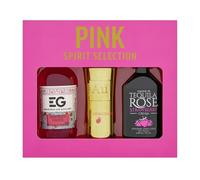 Pink Trio Selection - Premium Mini Alcohol Bottles Gift Set, AU Vodka, Tequila Rose & Edinburgh Gin Liqueur, Raspberry - Small Pink Gifts for Women, Christmas - Perfect Ladies Hamper Gifts for Her