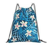 Pink Tropical Flowers Men Women Drawstring Backpack Foldable Drawstring Bag Lightweight Gym Sack For Football Holidays Travel