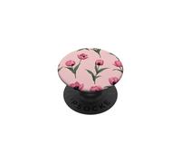 Pink Tulip Botanical Minimal Flowers Floral PopSockets Adhesive PopGrip